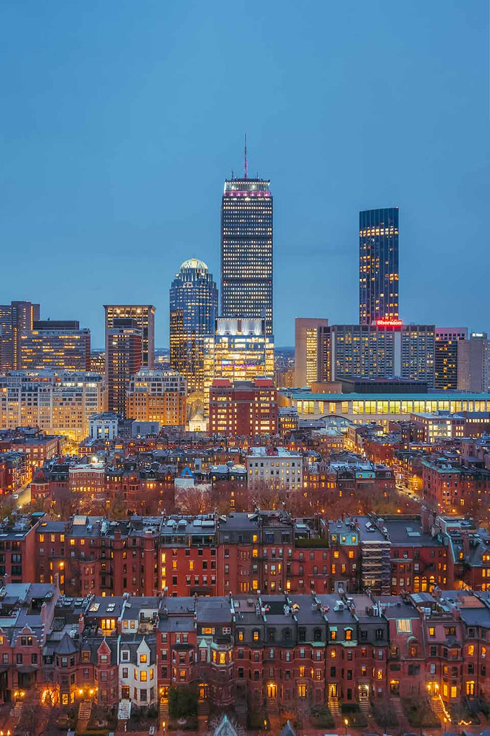 BOSTON BACK BAY DURING BLUE HOUR - ALU PRINT