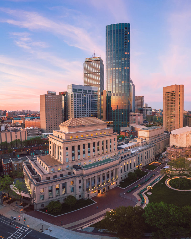 BOSTON SKYLINE DURING SUMMER SUNSET