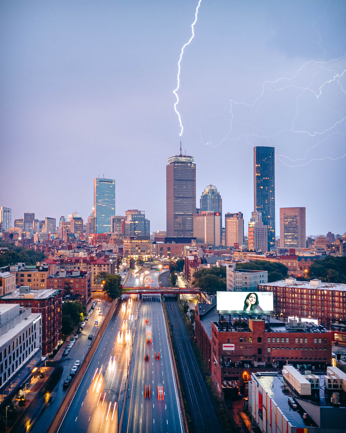 PRUDENTIAL CENTER UNDER LIGHTNING STRIKE