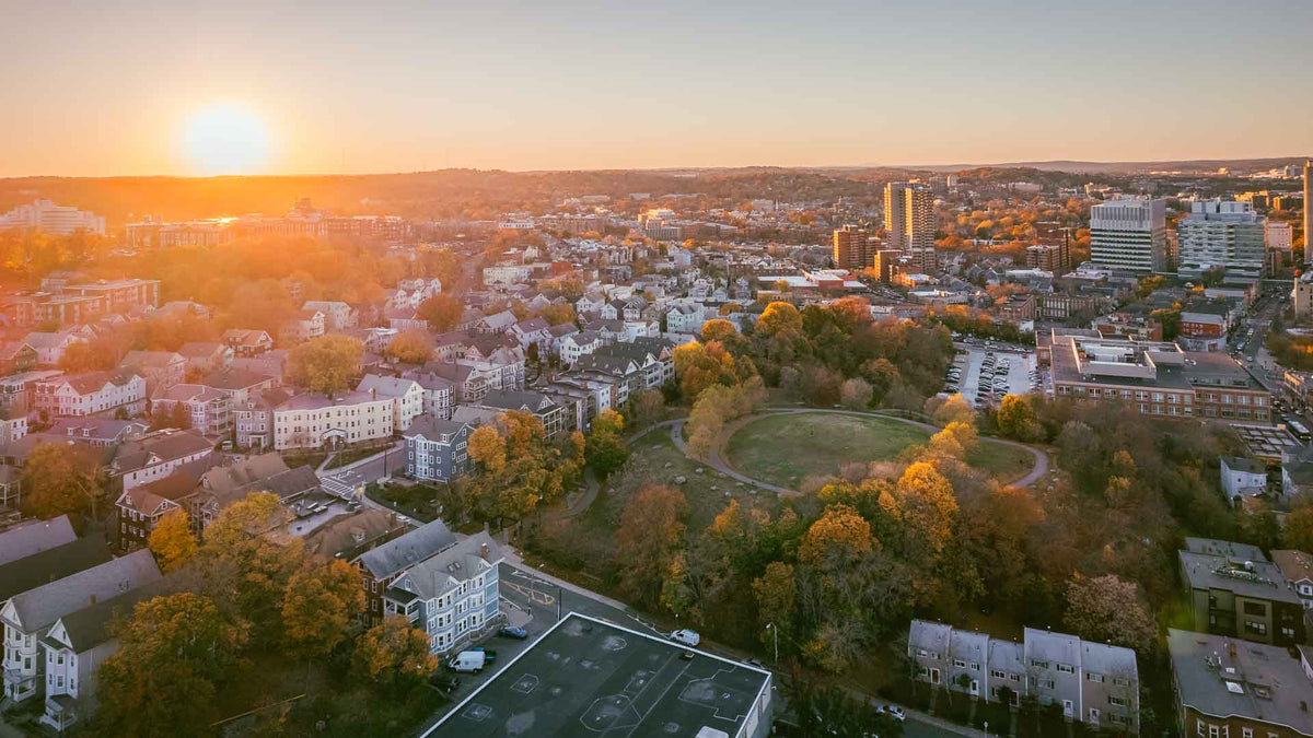 MISSION HILL DURING SUNSET IN AUTUMN