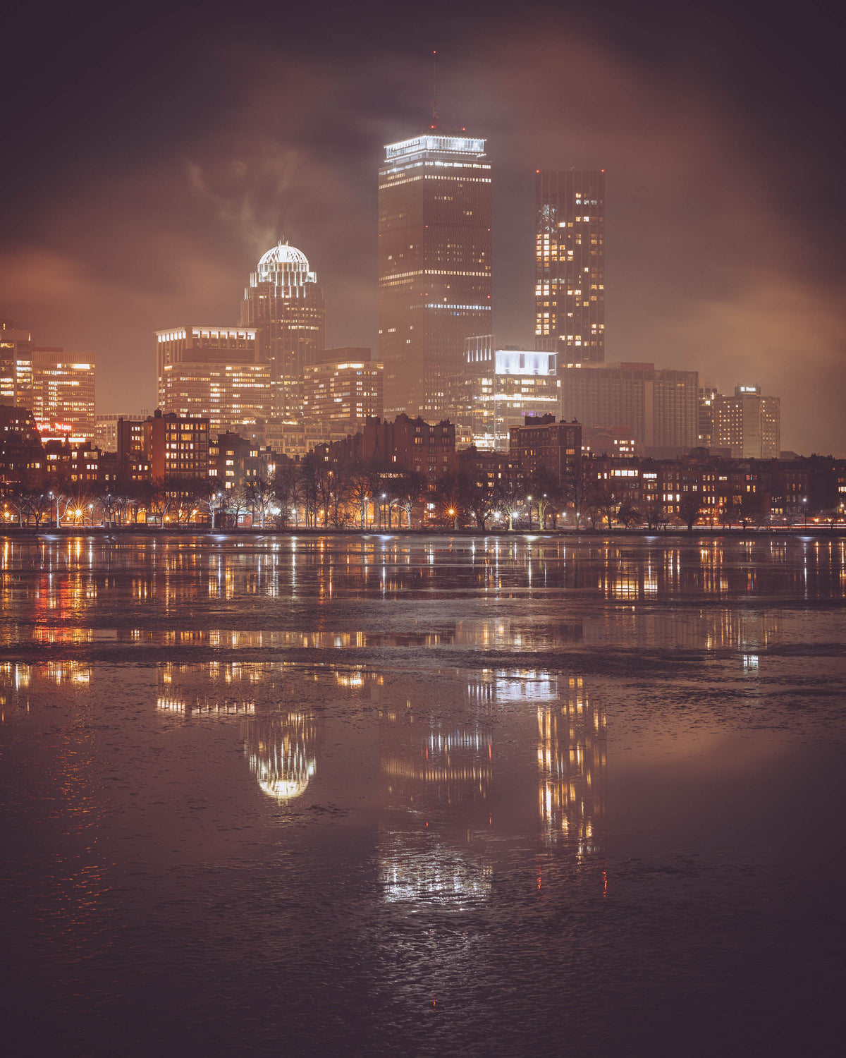 BOSTON SKYLINE IN FOG