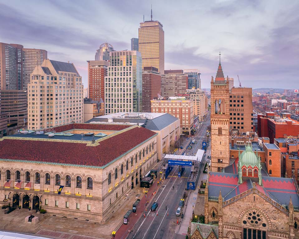 SATURDAY MORNING ON BOYLSTON STREET BEFORE BOSTON MARATHON 2023